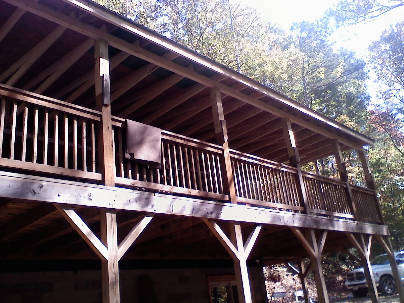 Timber framing under a new elevated porch and deck — Roof Leak Repair in Mount Tabor by Roofing Brothers